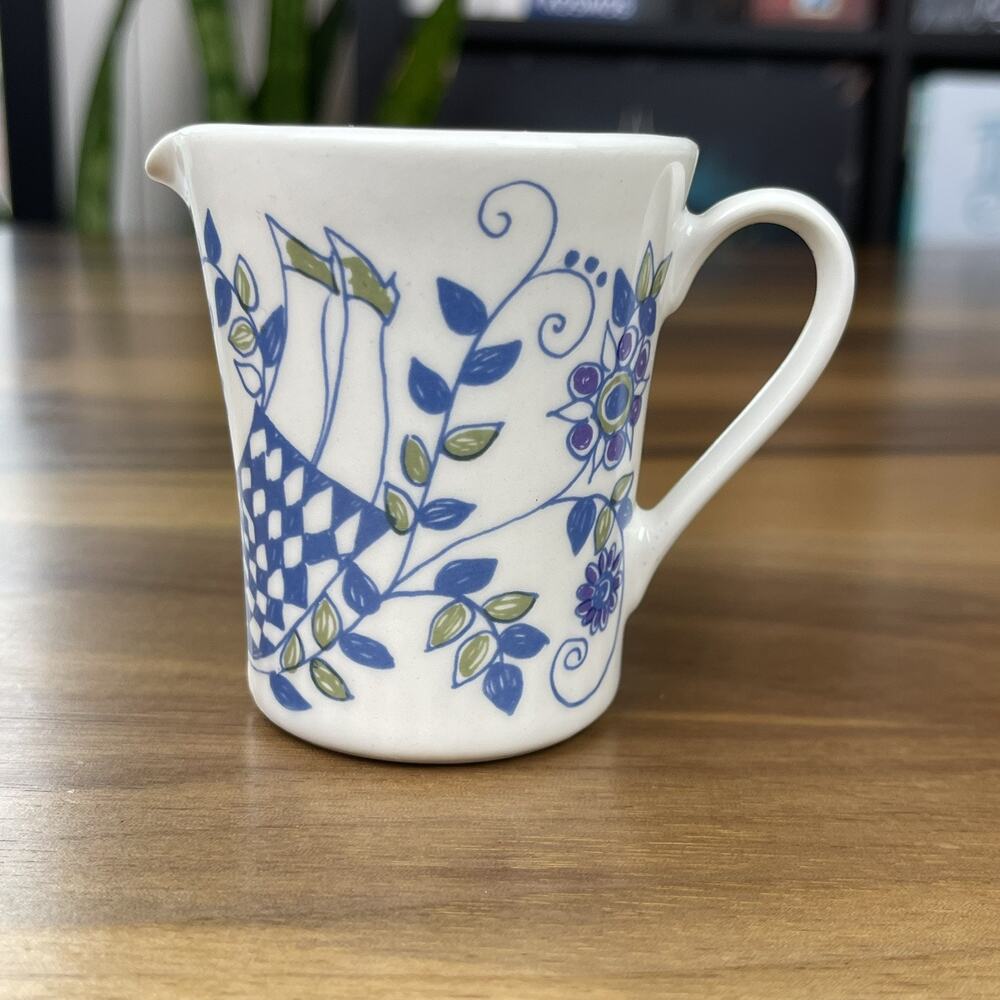 Figgjo Flint Turi Design Lotte Hand Painted Silkscreen Cream & Sugar Bowl Set - Picture 6 of 16